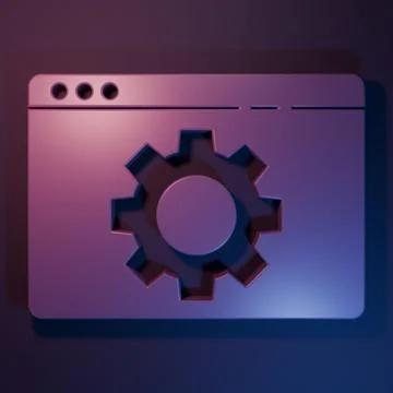 Purple Browser setting icon isolated on purple-blue background. Adjusting, .. Stock Illustration