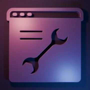 Purple Browser setting icon isolated on purple-blue background. Adjusting, .. イラスト素材
