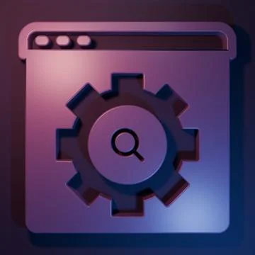 Purple Browser setting icon isolated on purple-blue background. Adjusting, .. Stock Photos