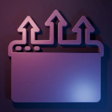 Purple Browser window icon isolated on purple-blue background. Minimalism c.. Stock Photos