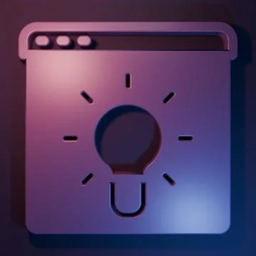 Purple Browser window icon isolated on purple-blue background. Minimalism c.. Stock Photos
