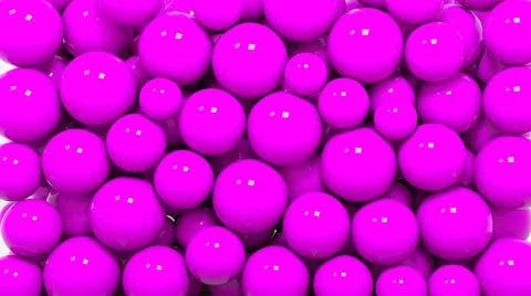 Purple bubbles, design objects. 3d illustration, a bunch of volumetric bright Stock Illustration
