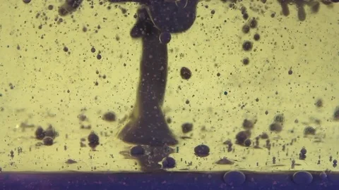 Purple Bubbles Floating In Liquid Video stock 72477536