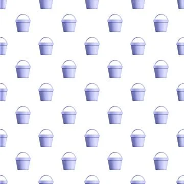 Purple buckets creating a seamless repeating pattern Illustration