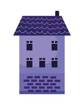 Purple building front facade Ilustración de archivo