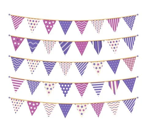 Purple Bunting 스톡 일러스트