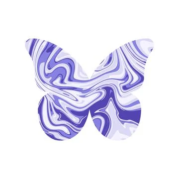 Purple buterfly with marble texture Stock Illustration