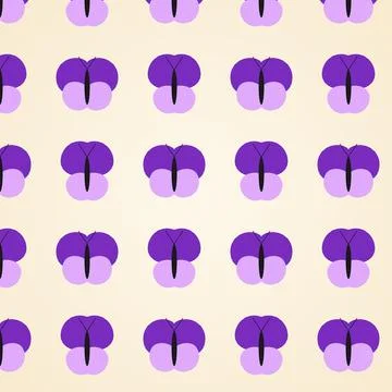 Purple Butterfly Pattern Seamless Background, Minimalist Flat Vector Illust.. Stock Illustration