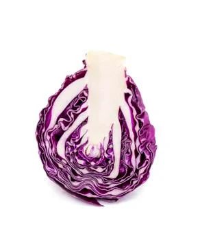 Purple cabbage isolated on white background Stock Photos