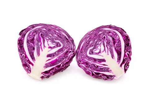 Purple cabbage isolated on white background Stock Photos