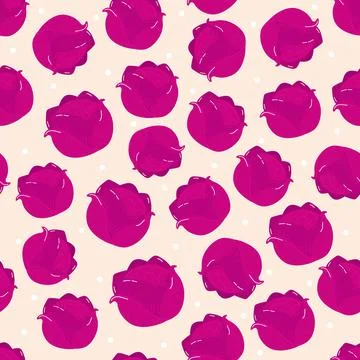Purple cabbage vegetable seamless pattern background Stock Illustration