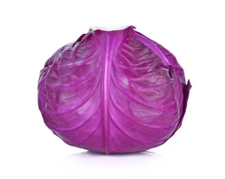 Purple cabbage on white background Stock Photos