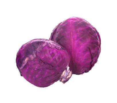 Purple cabbage on white background Stock Photos