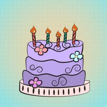 Purple cake Stock Illustration