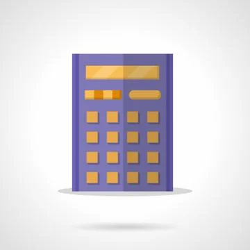 Purple calculator flat color vector icon Stock Illustration