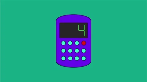 A purple calculator with a red button on the top Stock Footage 325991747