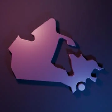 Purple Canada map icon isolated on purple-blue background. Minimalism conce.. Stock Photos