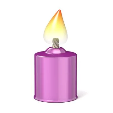 Purple candle. 3D Stock Illustration