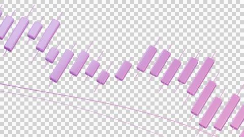 Purple Candlestick Chart - Close Up - 3D Illustration Stockillustratie
