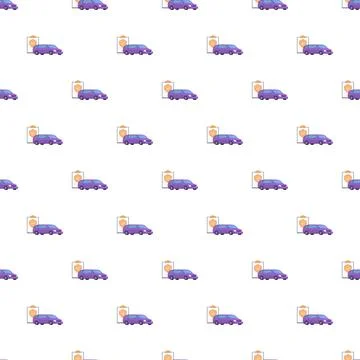 Purple car and document security shield seamless pattern Stock-Illustration