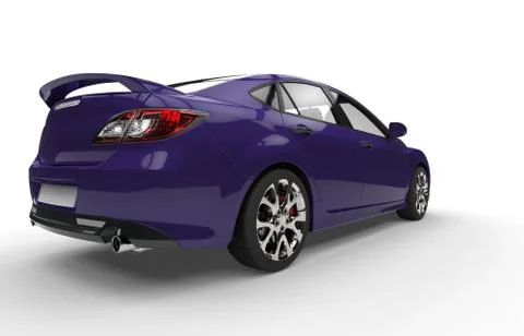Purple Car Back Stock Illustration