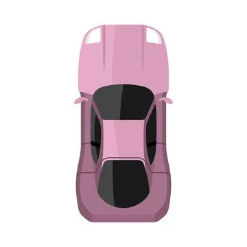 Purple car top view vector illustration Illustrazione stock