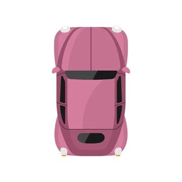 Purple car top view vector illustration Stock Illustration