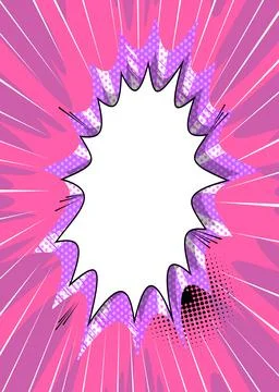 Purple Cartoon Abstract Background, comic book speech bubble backdrop. Retr.. 스톡 일러스트