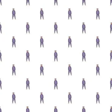 Purple cat kigurumi pattern repeating seamlessly Illustrazione stock