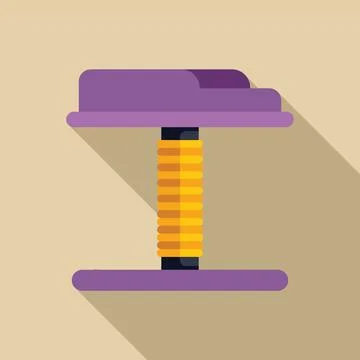 Purple cat scratching post with yellow sisal covered support 스톡 일러스트
