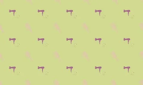 Purple cat silhouette pattern on light green background Stock Illustration