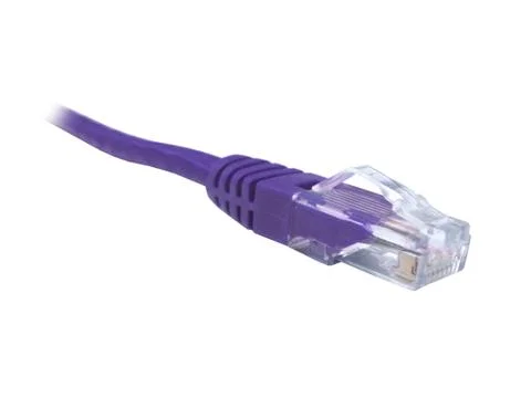 Purple CAT5e CAT6 Ethernet Patch Lead Stock Photos