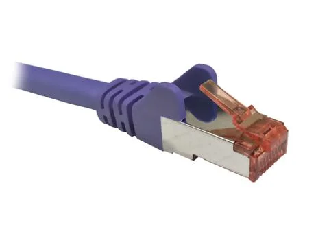 Purple CAT6A Ethernet Patch Lead Foto stock