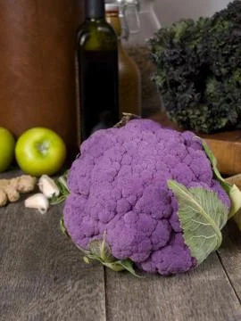 Purple cauliflower Stock Photos