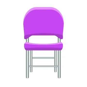 Purple Chair with flat and solid color design. Vector illustration. Stock Illustration