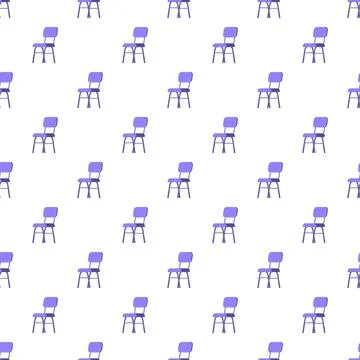 Purple chairs seamless pattern on white background Illustrazione stock