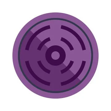 Purple chakra eye icon flat design concept Stock Illustration