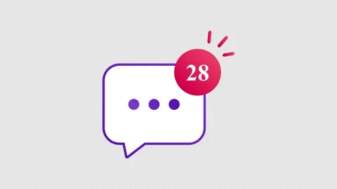 Purple chat message notification counter animation increasing rapidly for c.. Stock Footage 344259139