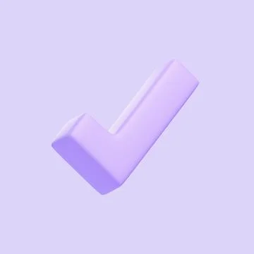Purple check mark isolated on purple background Stock Illustration