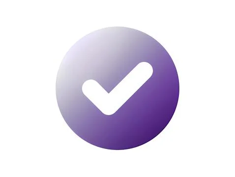 Purple Checkmark Confirm Button Ilustração Stock