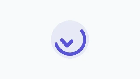 Purple checkmark icon flat design icon for success validation. Clean minimal Stock Footage 342622803