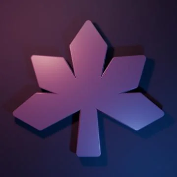 Purple Chestnut leaf icon isolated on purple-blue background. Minimalism co.. Illustrazione stock