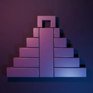 Purple Chichen Itza in Mayan icon isolated on purple-blue background. Ancie.. Ilustración de archivo