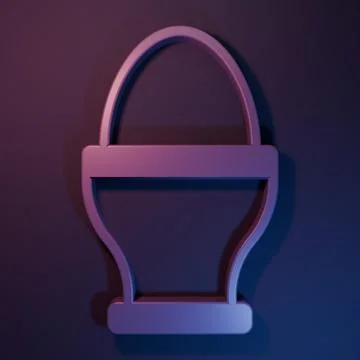 Purple Chicken egg on a stand icon isolated on purple-blue background. Mini.. Stock Illustration