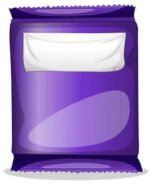 A purple chips container with an empty label template Stock Illustration