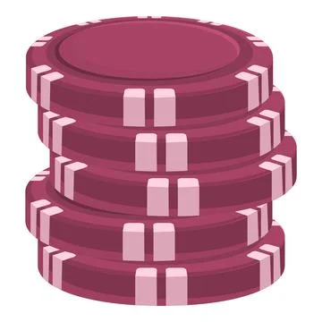 Purple chips icon cartoon vector. Play card Stock Illustration