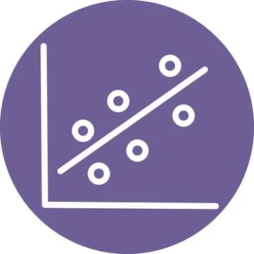 Purple Circle Data Analytics Scatter Plot Icon Stock Illustration