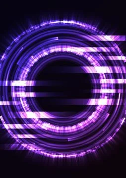 Purple circle digital abstract pixel background Illustrazione stock