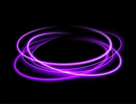Purple circle light effect background. Swirl glow magic line trail. Light effect Illustrazione stock