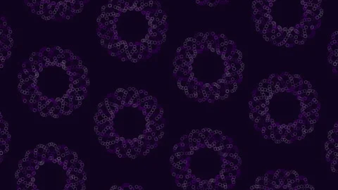 Purple circle pattern on black background symmetrical and seamless display 動画素材 322042700